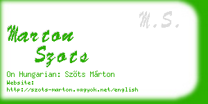 marton szots business card