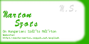 marton szots business card